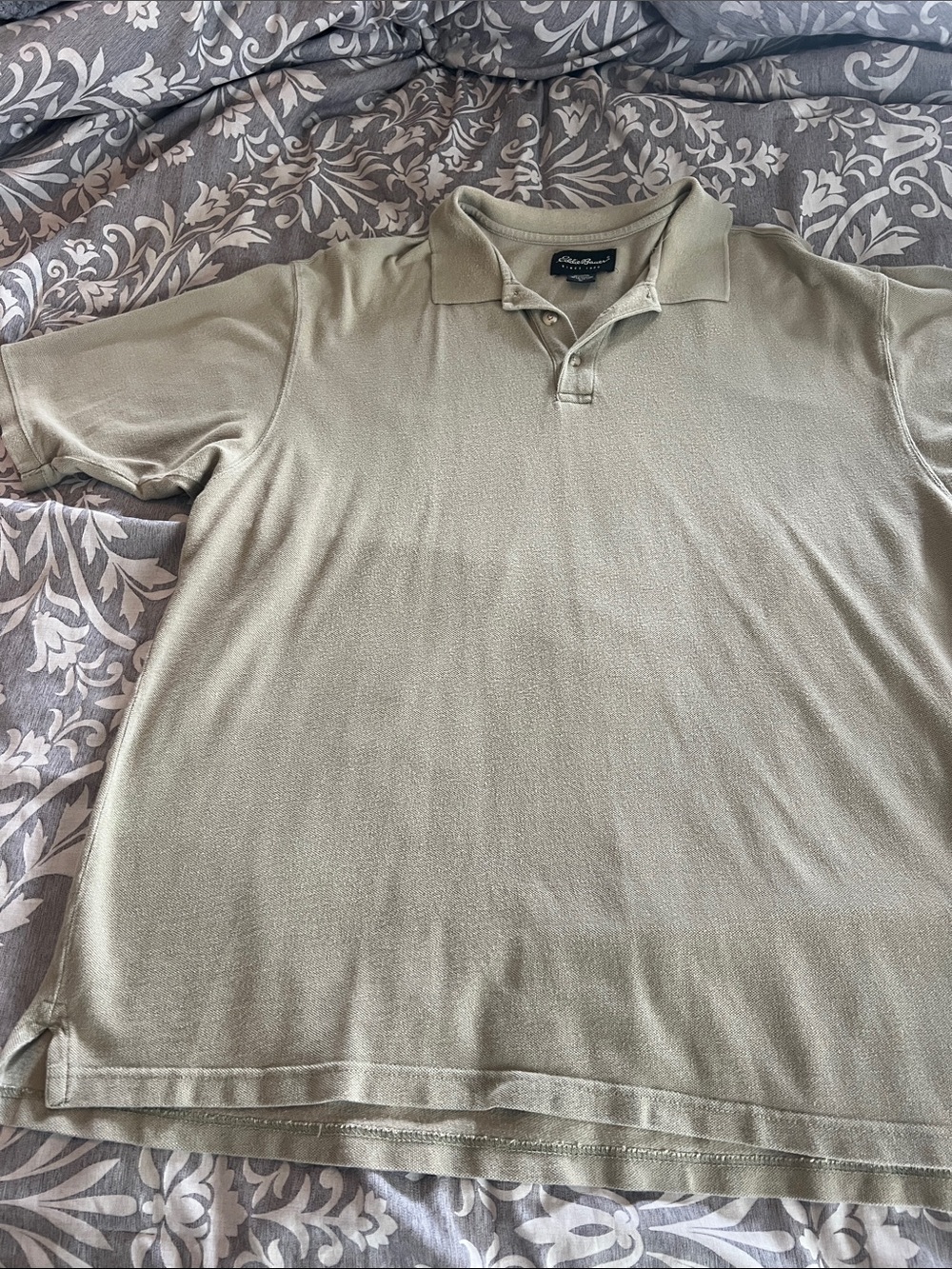 Eddie Bauer Men's Olive Green Polo Shirt